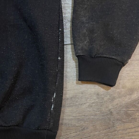 Vintage 90s Fuzzy Stonewash Native American Black Distressed Sweatshirt - Small - Picture 3 of 8